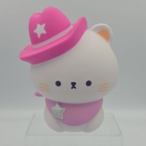 Mimi coco Jumbo Squishy Collectible Collection Cowboy Luna Cat With Pink 7"
